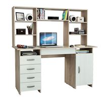 Стол письменный Милан-7Я, с ящиком и надставкой дуб сонома / белый