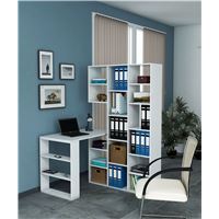 Стеллаж со столом Рикс-15 белый