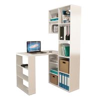 Стеллаж со столом Рикс-25 белый