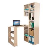 Стеллаж со столом Рикс-25 дуб молочный