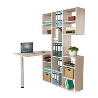 Стеллаж со столом Рикс-36 дуб молочный