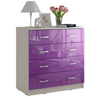 Комод Милан-011 Глянец дуб молочный / фиолетовый