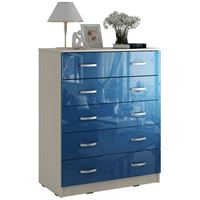 Комод Милан-012 Глянец дуб молочный / синий