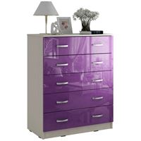 Комод Милан-012 Глянец дуб молочный / фиолетовый