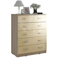 Комод Милан-012 Глянец дуб сонома / бежевый