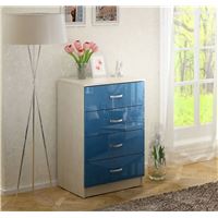 Комод Милан-018 Глянец дуб молочный / синий