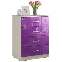 Комод Милан-018 Глянец дуб молочный / фиолетовый
