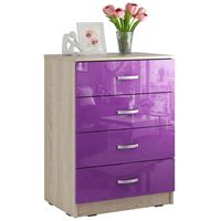 Комод Милан-018 Глянец дуб сонома / фиолетовый