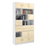 Стеллаж в комплекте Либерти-31 Глянец белый / бежевый