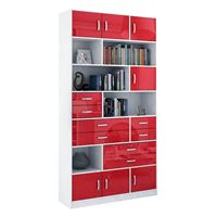 Стеллаж в комплекте Либерти-31 Глянец белый / красный
