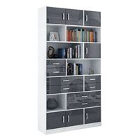 Стеллаж в комплекте Либерти-31 Глянец белый / серый