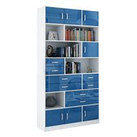 Стеллаж в комплекте Либерти-31 Глянец белый / синий
