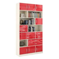 Стеллаж в комплекте Либерти-31 Глянец дуб молочный / красный