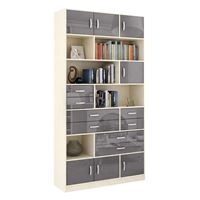 Стеллаж в комплекте Либерти-31 Глянец дуб молочный / серый