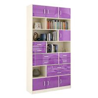 Стеллаж в комплекте Либерти-31 Глянец дуб молочный / фиолетовый