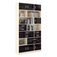 Стеллаж в комплекте Либерти-31 Глянец дуб молочный / чёрный