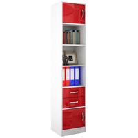 Стеллаж в комплекте Либерти-41 Глянец белый / красный