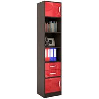 Стеллаж в комплекте Либерти-41 Глянец венге / красный