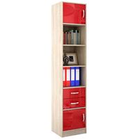 Стеллаж в комплекте Либерти-41 Глянец дуб сонома / красный