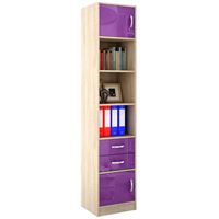 Стеллаж в комплекте Либерти-41 Глянец дуб сонома / фиолетовый