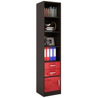 Стеллаж в комплекте Либерти-42 Глянец венге / красный