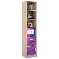 Стеллаж в комплекте Либерти-42 Глянец дуб сонома / фиолетовый
