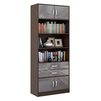 Стеллаж в комплекте Либерти-51 Глянец венге / серый