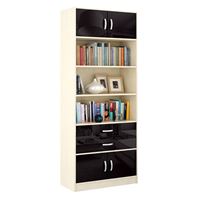 Стеллаж в комплекте Либерти-51 Глянец дуб молочный / чёрный