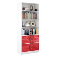 Стеллаж в комплекте Либерти-52 Глянец белый / красный