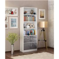 Стеллаж в комплекте Либерти-52 Глянец белый / серый