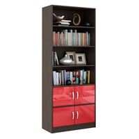 Стеллаж в комплекте Либерти-52 Глянец венге / красный