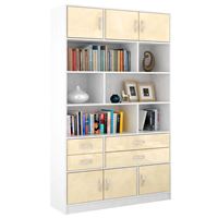 Стеллаж в комплекте Либерти-62 Глянец белый / бежевый