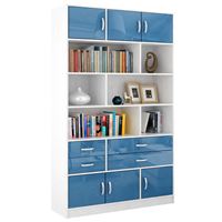Стеллаж в комплекте Либерти-62 Глянец белый / синий