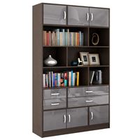 Стеллаж в комплекте Либерти-62 Глянец венге / серый