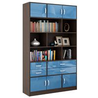 Стеллаж в комплекте Либерти-62 Глянец венге / синий