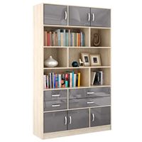 Стеллаж в комплекте Либерти-62 Глянец дуб сонома / серый