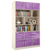 Стеллаж в комплекте Либерти-62 Глянец дуб сонома / фиолетовый