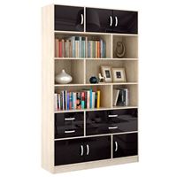 Стеллаж в комплекте Либерти-62 Глянец дуб сонома / чёрный