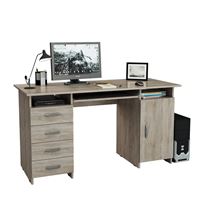 Стол компьютерный Милан-7П, с полкой дуб сонома