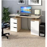 Стол компьютерный Нейт-3 дуб сонома / белый