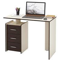 Стол письменный Слим-1, прямой дуб молочный / венге