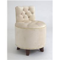 Пуф Chester VS-05 TOGAS круглый со спинкой (COL 01 молочныйCOL 01 молочный/ноги темный орех) велюр